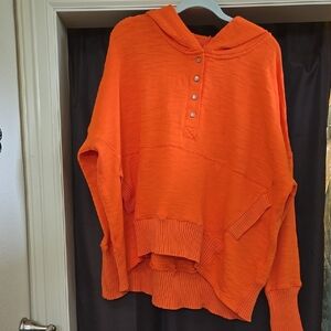 Free People Movement, Orange Women's Sweater , hoodie, MEDIUM